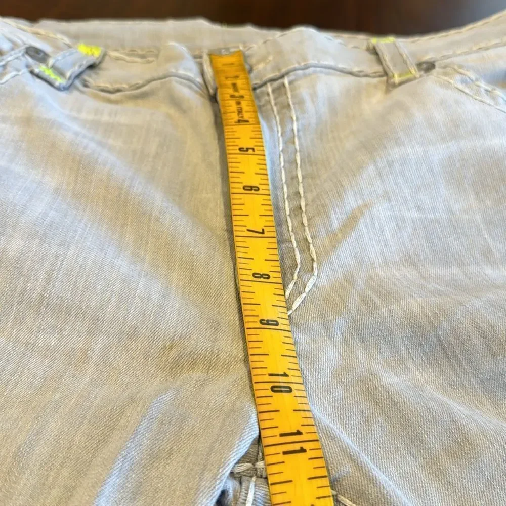 True Religion Ricky Straight Leg Gray Jeans Men’s 44x33 Rope Stitch Slim Fit